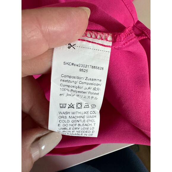 Dreimp Asymmetrical Blouse One-Shoulder Pink Size‎ Large - Picture 7 of 7